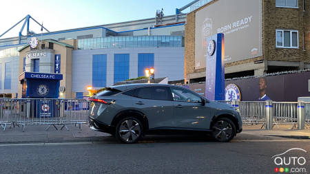 The  2023 Nissan Ariya e4orce at the home of Chelsea